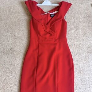 XSCAPE Petite Red Sleeveless Midi Dress.